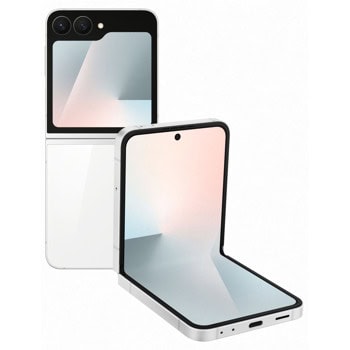 Смартфон Samsung Galaxy Z Flip7 FE (бял), поддържа 2 SIM карти, 6.7" (17.01cm) FHD+ Dynamic AMOLED 2X 120Hz дисплей, десетядрен Exynos 2400 3.2 GHz, 8GB RAM, 128GB Flash памет, 50 + 12 & 10 Mpix камери, Android | JAR Computers Samsung Galaxy Z Flip7 FE 8GB/128GB White