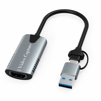 Кепчър DeTech 17853, 4K60, HDMI, USB Type-C/A, външен | JAR Computers DeTech 17853 4K60 HDMI USB Type-C/A