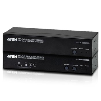 KVM екстендър ATEN CE774, DualView USB, 150 m, 1920x1080, Audio, Remote PC Wake UP | JAR Computers ATEN CE774
