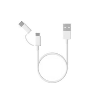 Кабел Xiaomi, USB А(м) към USB C(м)/Micro USB(м), 1m, бял | JAR Computers Xiaomi Mi 2-in-1 USB 1m