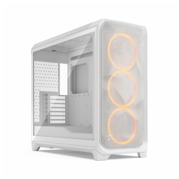 Кутия Fractal Design Meshify 3 XL White RGB TG Clear Tint, EE-ATX/EATX/ATX/microATX/Mini-ITX/SSI-CEB/SSI-EEB, 2x USB 3.2 Gen 1 Type-A, 1x USB 3.2 Gen 2x2 Type-C, 3x 140mm RGB вентилатора, с прозорец, бяла, без захранване | JAR Computers Fractal Design FD-C-MES3X-06