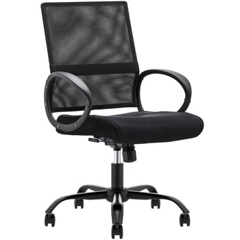 Работен стол OKOffice Opala LB Black F, до 130кг. дамаска/меш, лумбална опора, Tilt механизъм, черен | JAR Computers OKOffice OPALA LB BLACK F 35186