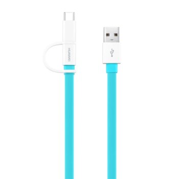 Huawei USB A(м) - micro USB B(м)/USB C(м) син