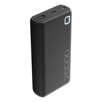 Външна батерия/power bank/ Cellularline ESSENCE 20000, 20000m mAh, 12W, Micro USB, USB-A, USB-C, черна | JAR Computers Cellularline ESSENCE 20000 PBESSENCE20000K