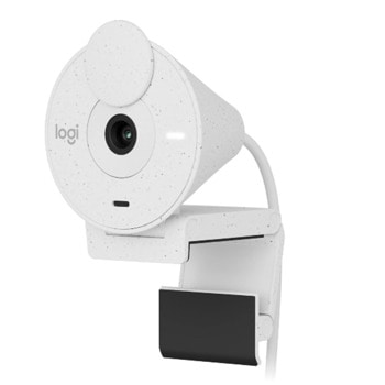 Уеб камера Logitech Brio 300 (960-001442), микрофон, Full HD (1920x1080@30fps), USB-C, бяла | JAR Computers logitech brio 300 white 960-001442