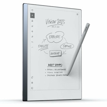Графичен таблет reMarkable 2 в комплект с маркер за писане Marker Plus и калъф Book Folio (Gray), за писане, наподобява хартия, 10.3" monochrome digital paper display (без цветове), 4096 нива на натиск, USB-C, Wi-Fi | JAR Computers reMarkable 2 + Marker Plus + Book Folio (Gray)