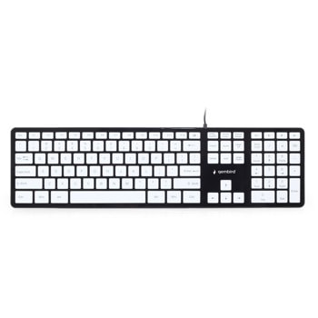 Клавиатура Gembird KB-MCH-02-BKW, жична, slim дизайн, черно/бяла, USB | JAR Computers Клавиатура GEMBIRD KB-MCH-02-BKW