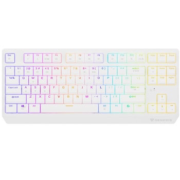 Клавиатура Genesis Thor 230 TKL Wireless (NKG-2165), безжична, механична, Outemu Red суич, гейминг, RGB подсветка, бяла, Bluetooth, USB | JAR Computers Genesis Thor 230 TKL Wireless White Outemu Red