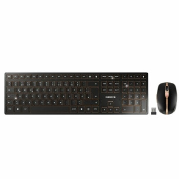 Комплект клавиатура и мишка Cherry DW 9100 Slim, безжична, 2400 dpi, Bluetooth, USB, черни | JAR Computers Cherry DW 9100 Slim Black
