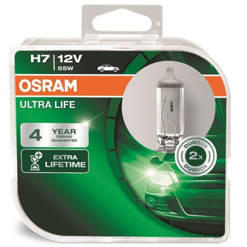 Крушка Osram H7 Ultra Life 12V, 55W, 1500 lm, 3400K, 2 броя | JAR Computers Osram H7 Ultra Life 12V, 55W, 2 броя