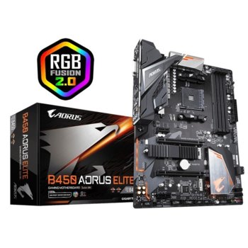 Дънна платка Gigabyte B450 AORUS Elite, B450, AM4, DDR4, PCI-E (HDMI&DVI), 6x SATA 6Gb/s, 1x M.2 socket, 4x USB 3.1 (Gen 1), ATX | JAR Computers Gigabyte B450 AORUS Elite