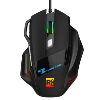 Мишка R8 1634 7D Gaming, оптична (2400 dpi), USB, черна, 7 бутона | JAR Computers Мишка R8 1634 7D Gaming
