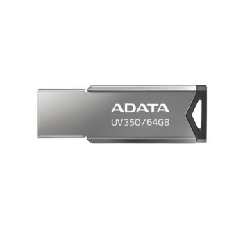 Памет 64GB USB Flash Drive, A-Data UV350, USB 3.2 Gen 1, сребриста | JAR Computers A-Data 64GB UV350 USB 3.2