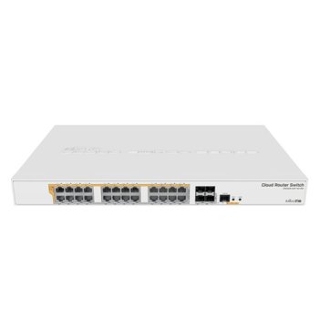 Суич Mikrotik CRS328-24P-4S+R M, 1000 Mbps, 24 порта, 4 SFP+ порта | JAR Computers MIKROTIK CRS328-24P-4S+RM