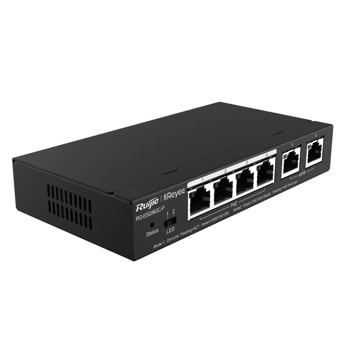 Суич Ruijie RG-ES206GC-P, 1000 Mbps, 6 порта, 4x PoE+, 6x 10/100/1000BASE-T | JAR Computers Суич Ruijie RG-ES206GC-P