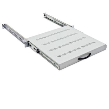 Тава Triton RAC-UP-X19 за комуникационен шкаф, 19", 1U, 650мм дълбочина, 45кг товароносимост, перфорирана, телескопична | JAR Computers Triton RAC-UP-X19