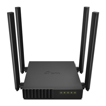 Рутер TP-Link Archer C54, 1200Mbps, 2.4GHz (300Mbps)/ 5GHz (867Mbps), Wireless AC, 4x 10/100Mbps LAN, 1x 10/100Mbps WAN, 4 външни антени | JAR Computers Рутер TP-Link C54