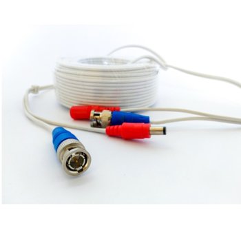 Кабел DC+BNC 30м. с букси за AHD, TVI, CVI | JAR Computers DC+BNC 30m