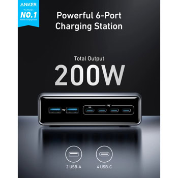 Anker Prime Charger 200W Silver | JAR Computers Anker Prime Charger 200W Silver