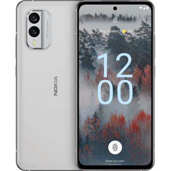 Смартфон Nokia X30 (бял), поддържа 2 sim карти, 6.43" (16.33 cm) AMOLED 90Hz дисплей, осемядрен Snapdragon 695 5G 2.2 GHz, 8GB RAM, 256GB Flash памет, 50.0 + 13.0 & 16.0 Mpix камера, Android, 185 g. | JAR Computers Nokia X30 DS 5G 8/256 WHITE