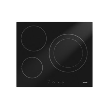 Стъклокерамичен плот за вграждане GORENJE ECT 633 SC, 3 HiLight нагревателни зони, индикатор за остатъчна топлина, 5700 W, черен | JAR Computers GORENJE ECT 633 SC