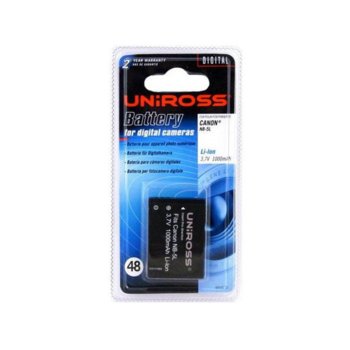 Батерия Uniross за апарат CANON NB5L, Digital Ixus 800, 850is, 900ti, Powershot SD700, SD800, SD900, LiIon 3.7V 1000mAh CS | JAR Computers Uniross CANON NB5L LiIon 3.7V 1000mAh CS