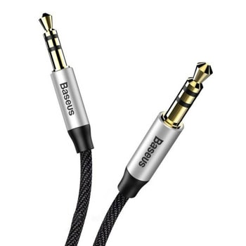 Кабел Baseus Yiven M30 Silver/Black (CAM30-CS1), от AUX(м) към AUX(м), 1m, черно-сребрист | JAR Computers Baseus Yiven M30 Silver/Black (CAM30-CS1)