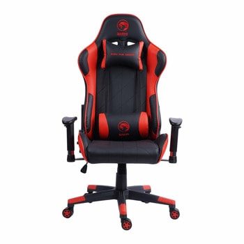 Геймърски стол Marvo Gaming Chair CH-117, до 150kg, 100 mm газов амортисьор, 2D регулируеми облегалки за ръцете, черен/червен image