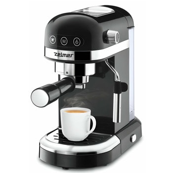 Кафемашина еспресо Zelmer Palermo ZCM7295, 1350W, 20 bar-a, парна дюза за капучино, черна | JAR Computers кафемашина zelmer palermo zcm7295