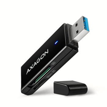 Четец на карти Axagon CRE-S2N, USB Type-A, SD/SDHC/SDXC/MicroSDHC/MicroSDXC, черен | JAR Computers Четец на карти Axagon CRE-S2N