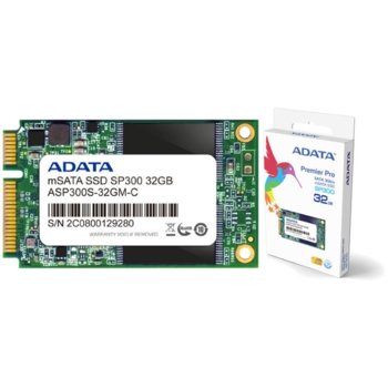 Памет SSD 32GB, A-Data Premier Pro SP300, mSATA | JAR Computers 32GB, A-Data Premier Pro SP300, SSD mSATA
