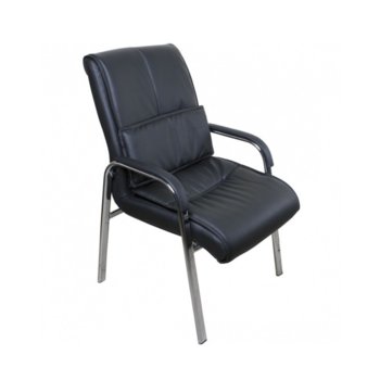 Посетителски стол RT-760 MATCH, еко кожа, подлакътници, черен | JAR Computers RT-760 MATCH