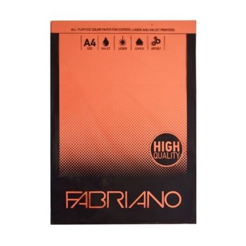 Копирен картон Fabriano, A4, 160 g/m2, портокал, 50 листа | JAR Computers Fabriano A4, 160 g/m2, портокал, 50 листа