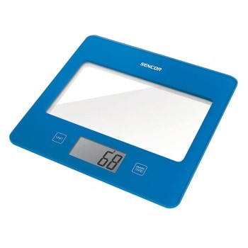 Кухненски кантар Sencor SKS-5022BL, дигитален, до 5 кг, точност до 1гр, LCD дисплей, автоматично изключване, функция за допълнително претегляне, Функция тара, син image