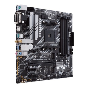 Дънна платка Asus PRIME B550M-A AC, B550, AM4, DDR4, PCI-E 4.0 (HDMI/DVI/VGA), 4x SATA 6Gb/s, 2x M.2, 2x USB 3.2 Gen 2, Bluetooth, Wi-Fi, Micro ATX | JAR Computers Asus PRIME-B550M-A-AC