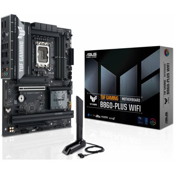 Дънна платка Asus TUF GAMING B860-PLUS WIFI, B860, LGA1851, DDR5, PCI-E 5.0 (USB-C&DP&HDMI), 4x SATA 6Gb/s, 3x M.2 slots, 1x USB 3.2 Gen 2x2 Type-C, 2x USB 3.2 Gen 2 Type-A, 2.5GbE LAN, Wi-Fi 7, Bluetooth 5.4, ATX | JAR Computers Asus TUF GAMING B860-PLUS WIFI 90MB1JL0-M0EAY0