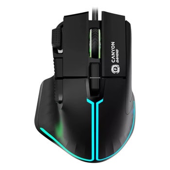 Мишка Canyon GM-636 Fortnax, оптична (20 000 dpi), USB, черна, подсветка, гейминг, 9 бутона | JAR Computers Canyon GM-636 Fortnax Black CND-SGM636B