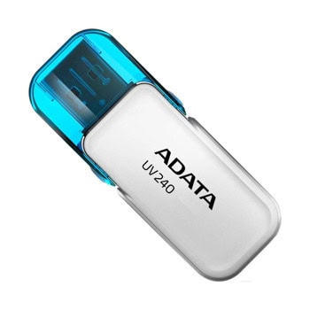 Памет 64GB USB Flash Drive, A-Data UV240, USB 2.0, бяла | JAR Computers A-Data 64GB UV240 USB 2.0 White AUV240-64G-RWH