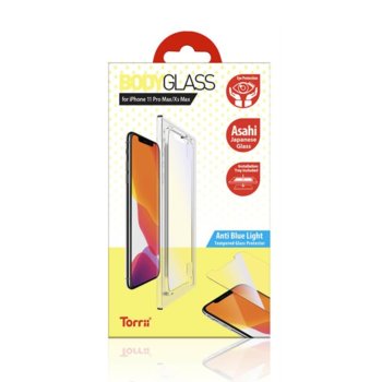 Протектор от закалено стъкло /Tempered Glass/ Torrii BodyGlass 2.5D Anti Blue Light IP1965-BDG-04 за Apple iPhone 11 Pro Max | JAR Computers Torrii Tempered Glass 2.5D Anti Blue iPh 11 ProMax