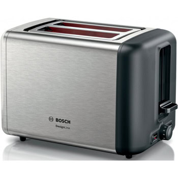 Тостер Bosch TAT3P420, 970W, 2x филии, функция за замразен хляб, електронен сензор за равномерно препичане, инокс | JAR Computers Bosch TAT3P420