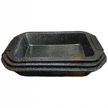 Комплект тави Royalty Line RL-CC3, 3 бр, алуминий, мраморно покритие, черен | JAR Computers Royalty Line RL-CC3