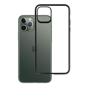 Калъф за Apple iPhone 11 Pro, термополиуретанов, 3МК Satin Armor Case, удароустойчив, прозрачен с черна рамка image