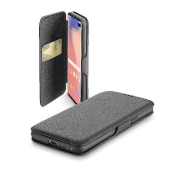 Калъф за Samsung Galaxy S10+, отваряем, синтетична кожа, Book Clutch, с магнитно закопчаване, джоб за кредитни карти на предния капак, черен | JAR Computers Cellular Line Book Clutch за Samsung Galaxy S10+