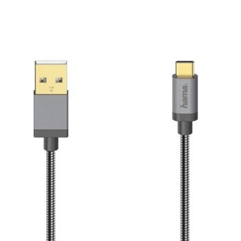 Кабел Hama 200502, от USB A(м) към USB C(м), 0.75m, черен | JAR Computers HAMA-200502