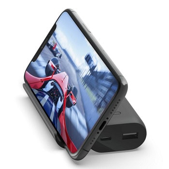 Външна батерия /power bank/ Belkin BoostCharge BPZ001btBK, 5 000mAh, черна, 1x USB-A, 1x USB-C, стойка | JAR Computers Belkin BoostCharge BPZ001btBK