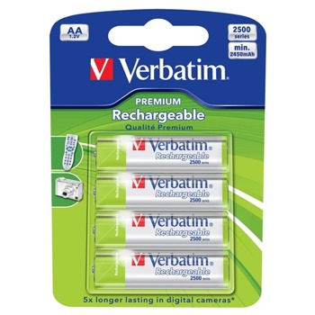 Акумулаторна батерия Verbatim, AA, HR6, 1.2V, 2500mAh, 4бр | JAR Computers Verbatim AA HR6 2500 mAh 4 броя 2080140077