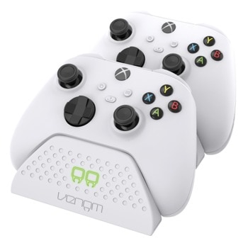 Докинг станция Venom VS2871, за зареждане на Xbox Series X/S контролери, 2x презареждаеми батерии, бяла | JAR Computers Venom VS2871
