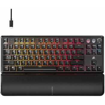Клавиатура Corsair K70 PRO TKL, гейминг, механична, CORSAIR MGX V2 суичове, RGB подсветка, USB, черна | JAR Computers Corsair K70 PRO TKL CH-911911G-NA