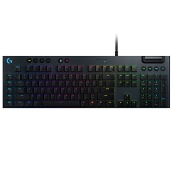 Клавиатура Logitech G815, геймърска, механична, clicky суичове, RGB подсветка, нископрофилни клавиши, US layout, черна, USB image
