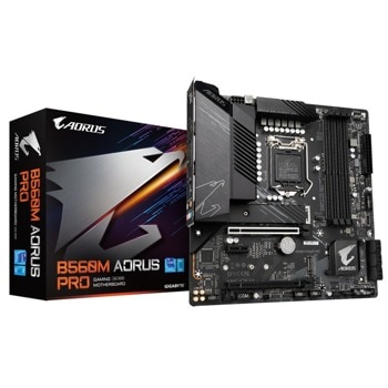 Дънна платка Gigabyte B560M AORUS PRO, B560, LGA1200, PCI-E 4.0 (DP/HDMI), 6x SATA 6Gb/s, 2x M.2, 1x USB 3.2 Gen2, Micro ATX | JAR Computers Gigabyte B560M AORUS PRO GAB56MPRO-00-G